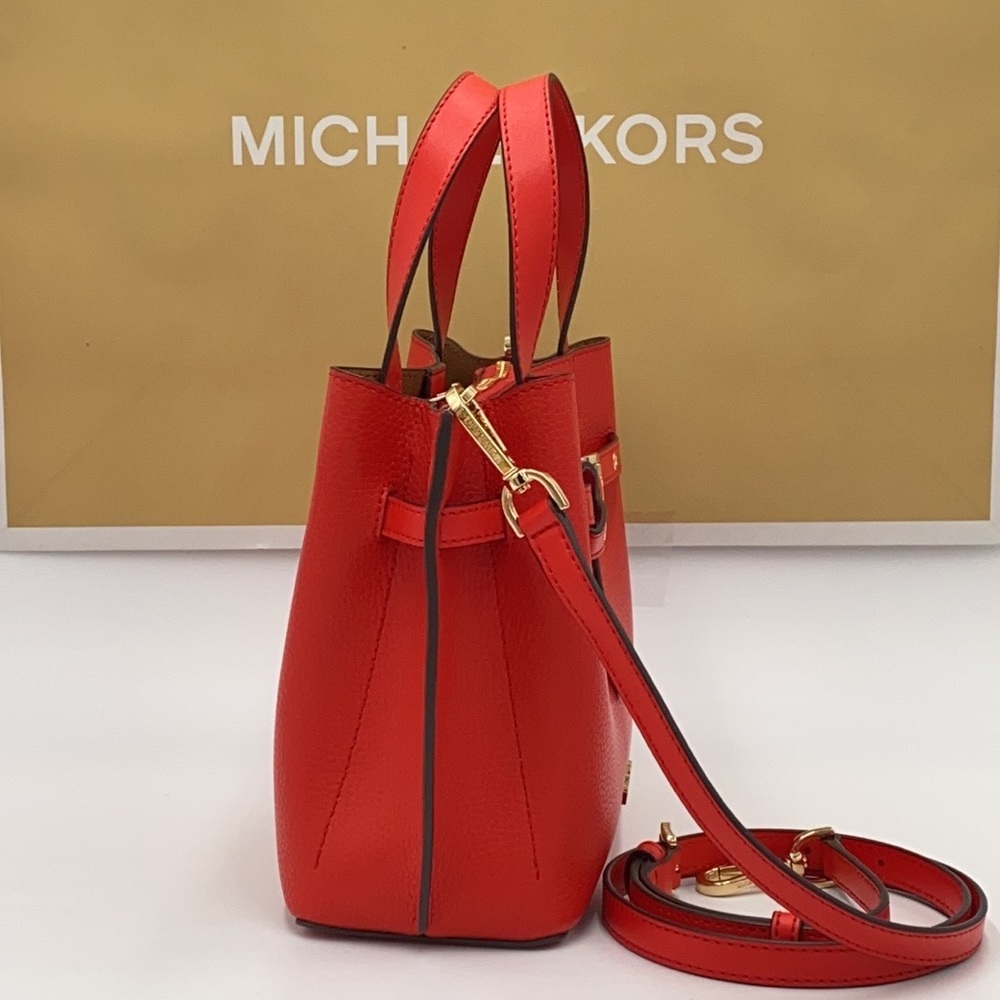 MICHAEL KORS EMILIA SMALL SATCHEL DARK SANGRIA - Picture 6 of 15